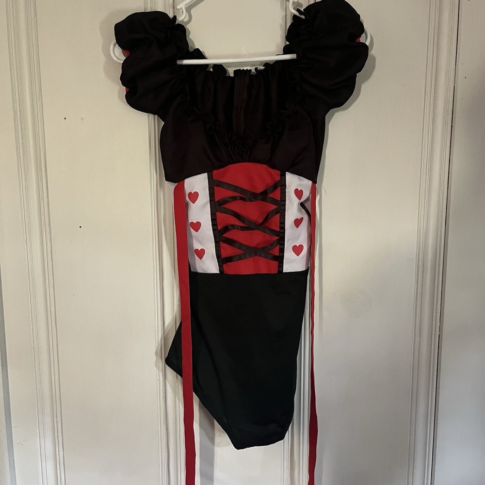 Queen of Hearts Cosplay Body Suit With Cape Alice In Wonderland Halloween Large